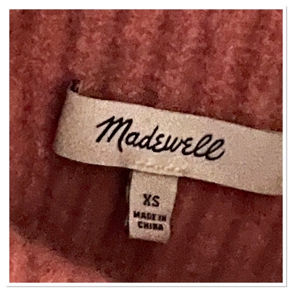 Madewell Pink Ribbed Mock Neck Sweater Sz XS - Picture 8 of 8